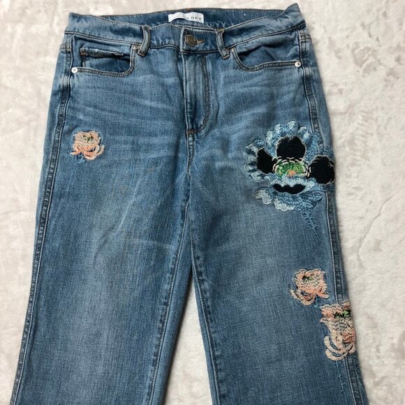 Loft Embroidered Flower Jeans Size 26 - Picture 2 of 9